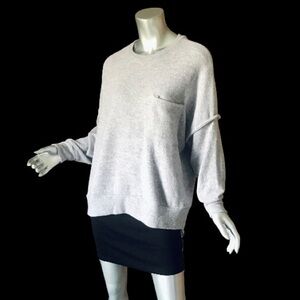 Zenana Women’s Small Medium Super Soft Cozy Sweater Sweatshirt Oversized Grey